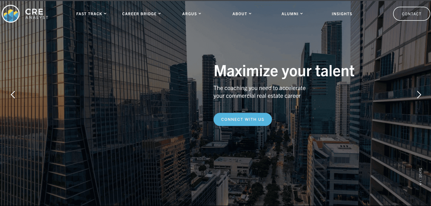 CRE Analyst website homepage screenshot