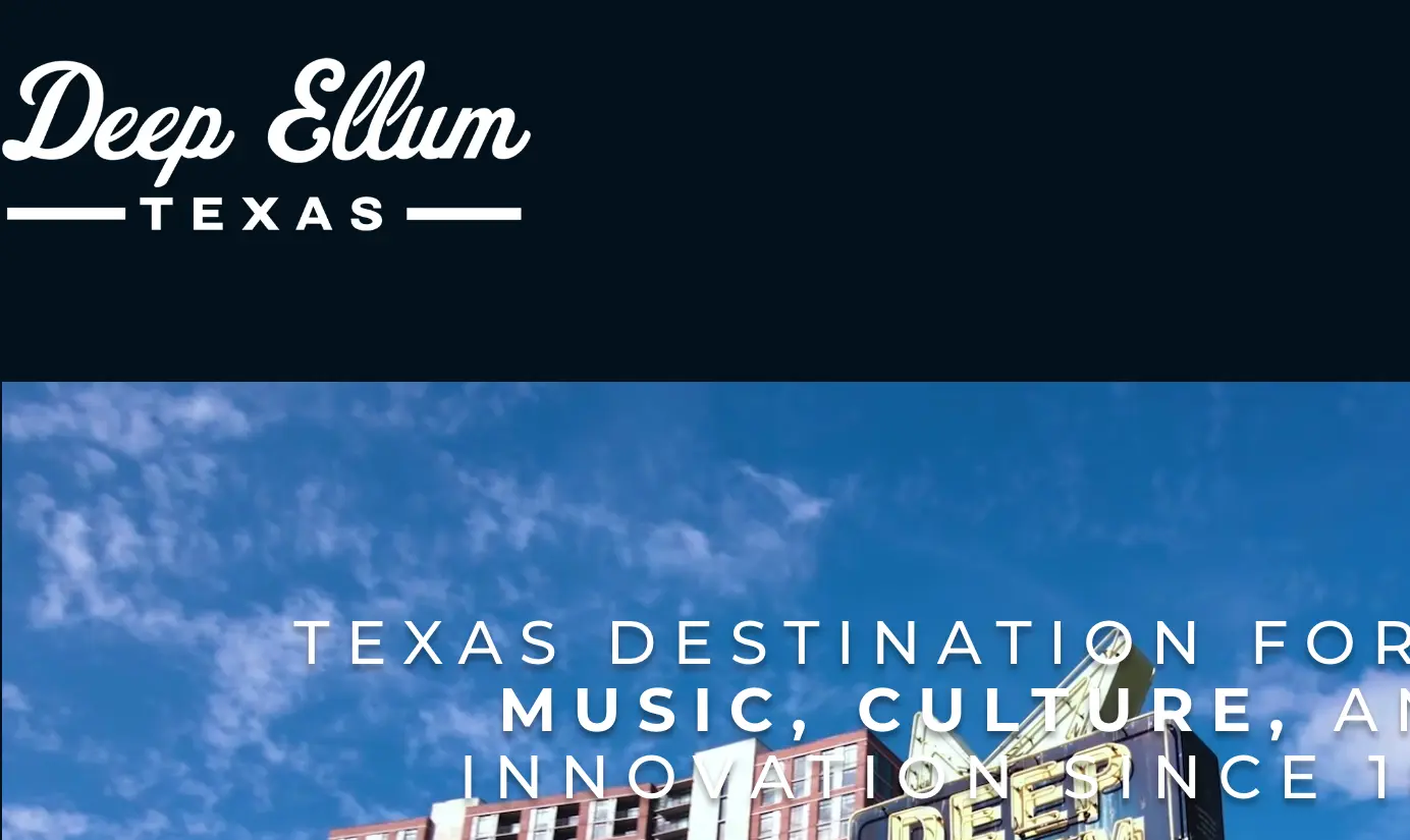 Deep Ellum Texas website homepage screenshot