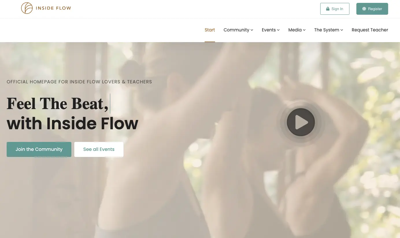 Inside Flow website homepage screenshot